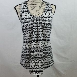 New Mode/Tank Top/Black & white/Size: Large (CB-17)